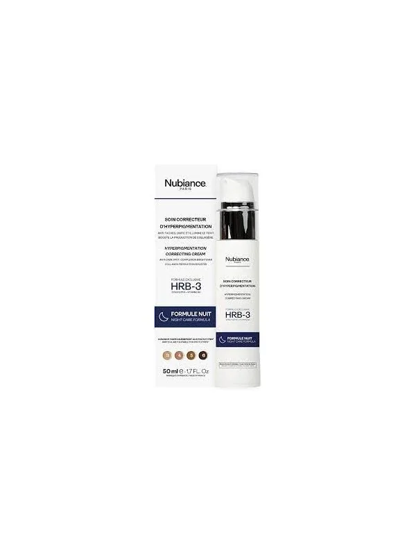 NUBIANCE Soin Correcteur d'Hyperpigmentation HRB-3, Crème Anti Tache Visage De Nuit