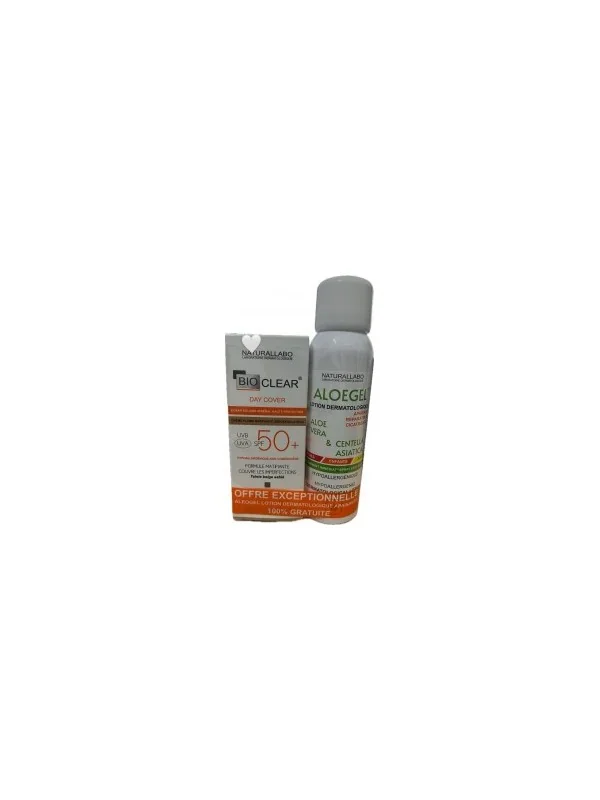 NATURALLABO BIOCLEAR Ecran Solaire Minéral Beige Sablé – 30ml & ALOEGEL LOTION APAISANTE REPARATRICE